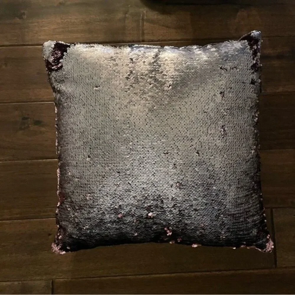 Magic Flip Sequin Pillow Purple & Gray